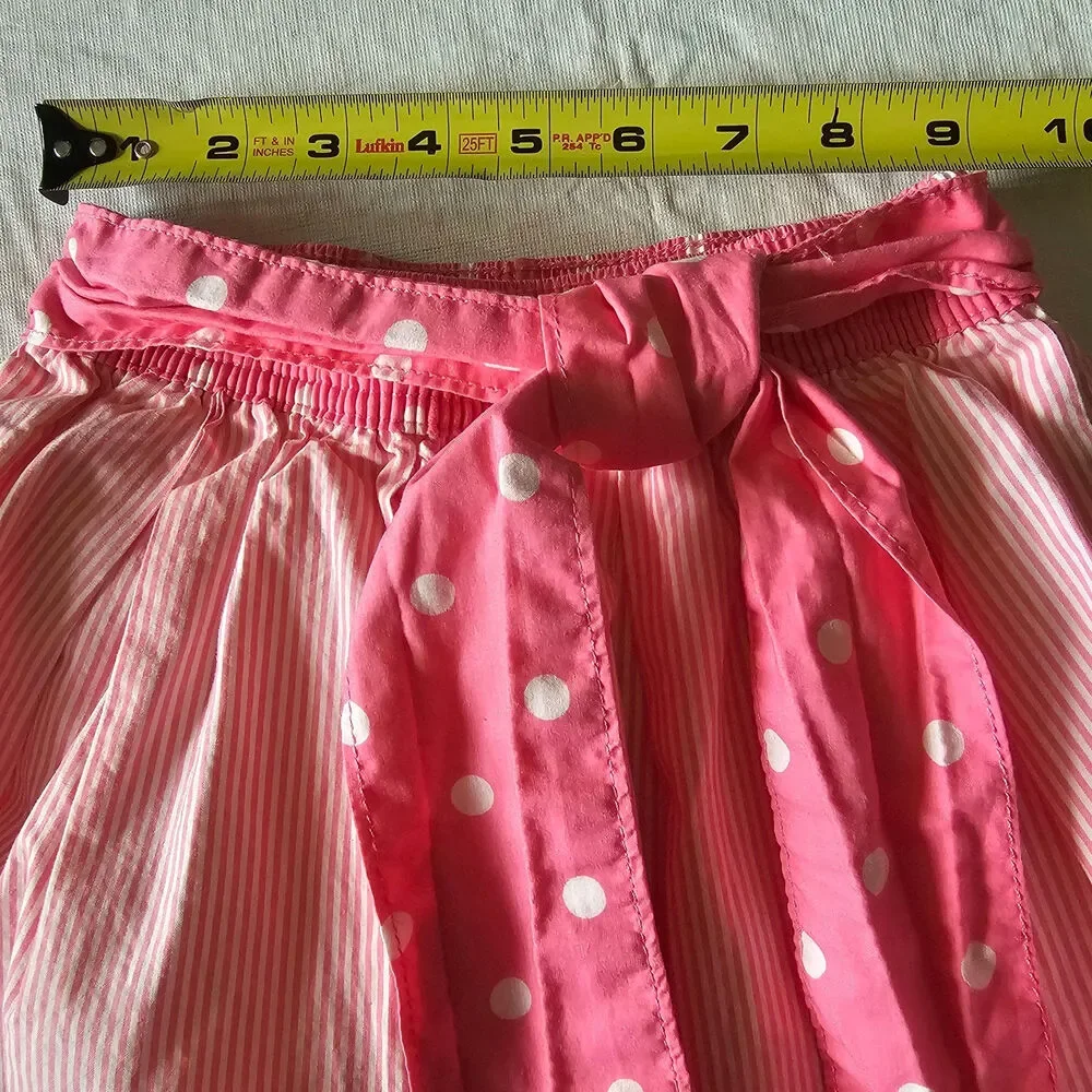 OshKosh B'Gosh Pleated Pull-On Pink White Striped Skort w/ Polka Dot Size 5